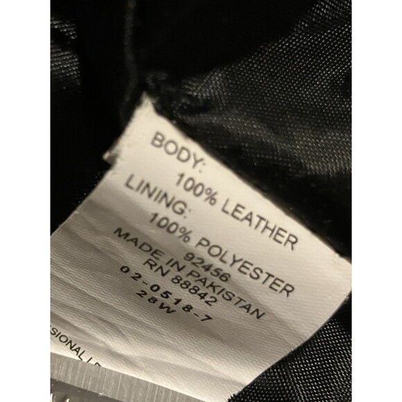 Roaman's Black Leather Bomber Jacket Full Zip Pocket Lined Size 28W - Picture 7 of 7